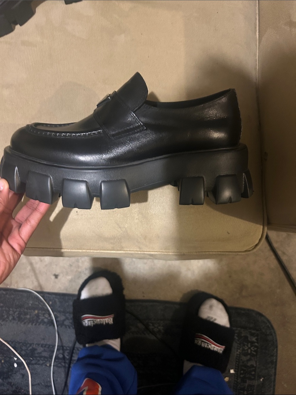 Prada Monolith brushed leather loafers - Picture 2 of 5